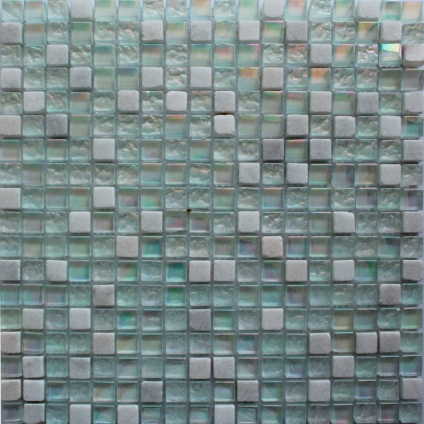Мозаика стеклянная с камнем DGS018 - 15*15 (300х300х8/6)