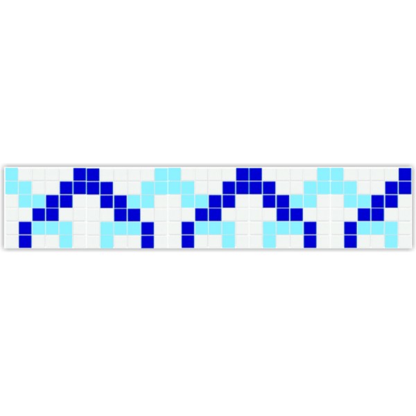 Бордюр из мозаики Serapool 50х50 мм Серамин кобальт-белый-св. голубой