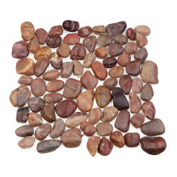 Каменная мозаика MS00-2P ГАЛЬКА тёмно-коричневая