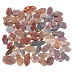 Каменная мозаика MS00-2 BCP ГАЛЬКА овал красно-коричневая шлифованная