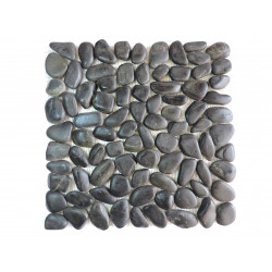 Каменная мозаика MS00-3HP ГАЛЬКА чёрная матовая