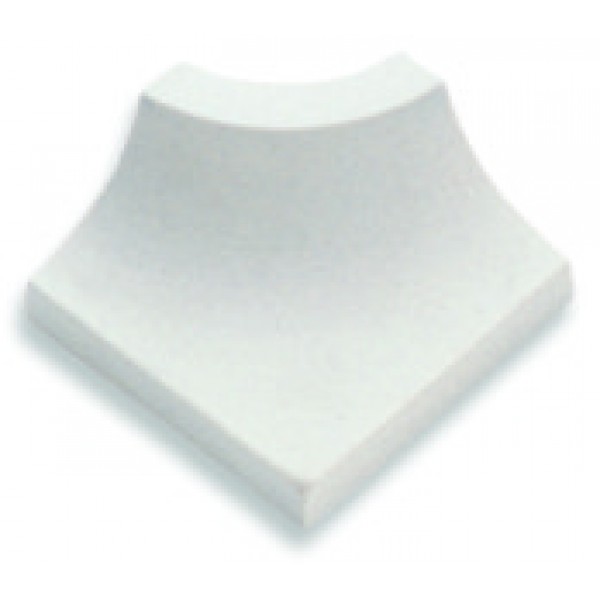 Угловой элемент уголок сгибов 2 внутренних и наружного 4х4 см, белый (без глазури)