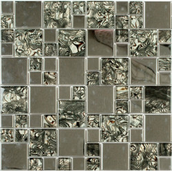 Мозаика MS-611 метал стекло  (15х48x8) 300*300
