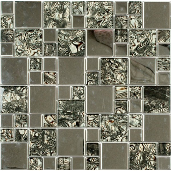 Мозаика MS-611 метал стекло  (15х48x8) 300*300