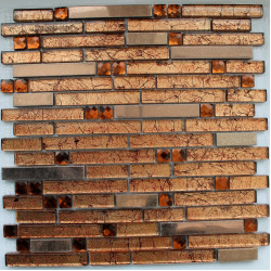 Мозаика стеклянная с камнем XY160 - 15*15, 15*48, 15*96, (304*304*8)