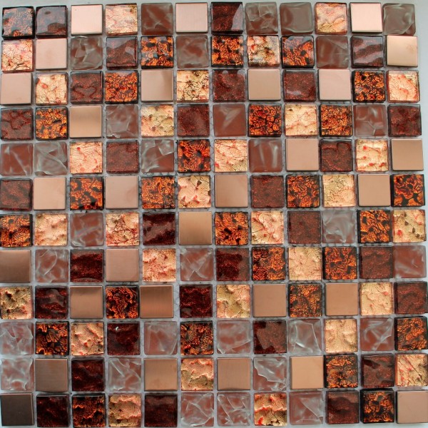 Мозаика стеклянная с камнем 012 - 23*23 (300х300х6)