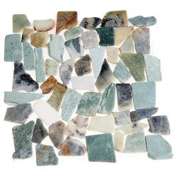 Каменная мозаика MS-WB4 МРАМОР бел/зел/серый квадратный