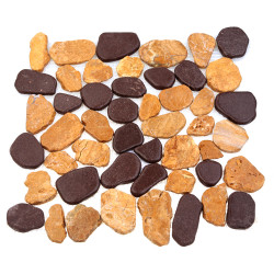 Каменная мозаика MS9001 BC MIX МРАМОР красно-песочный круглый 