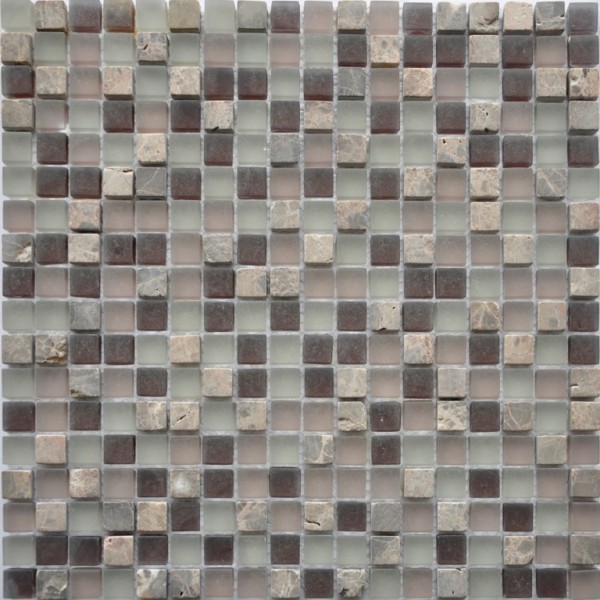 Мозаика стеклянная с камнем GS094 - 15*15 (300х300х8)