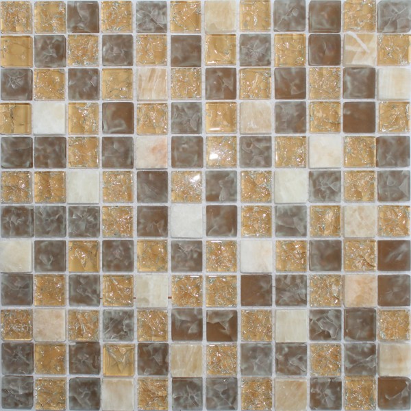 Мозаика стеклянная с камнем SY01 - 23*23 (300*300*8)