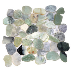 Каменная мозаика MS9004 BC WB МРАМОР зелёный круглый