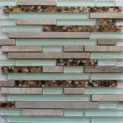 Мозаика стеклянная с камнем SZ-001 - 15*48, 15*96 (300х300х8)