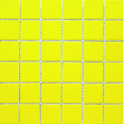 Мозаика однотонная фарфоровая 50 х 50 мм жёлтая