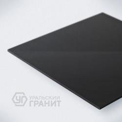 Уральский гранит, моноколор UF019ПR, насыщенно-черный (полированный, ректифицированный) 60х60см