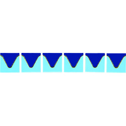 Бордюр из мозаики Serapool 50х50 мм Минисер кобальт-св.голубой (волна) (A)