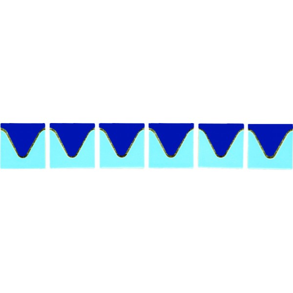Бордюр из мозаики Serapool 50х50 мм Минисер кобальт-св.голубой (волна) (A)