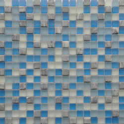 Мозаика стеклянная с камнем GS083 - 15*15 (300х300х8/6)