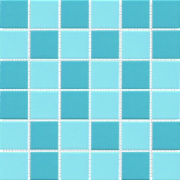 Мозаика однотонная фарфоровая 50х50 мм голубой mix (2 цвета)