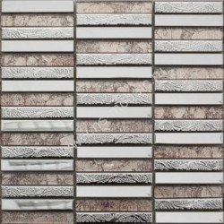Мозаика MS-621 метал стекло (15*98*8) 288*298