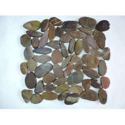 Каменная мозаика MS00-2 BCP ГАЛЬКА овал красно-коричневая матовая