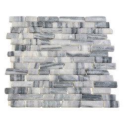 Каменная мозаика MS0203 МРАМОР ПРЕМИУМ бело-чёрный