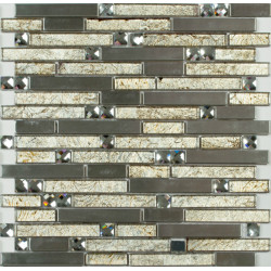 Мозаика MS-610 метал  стекло  (15х48х98x8) 305*298