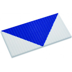 Плитка фарфоровая противоскользящая Serapool Potikare Kaymaz (с цифрами и надписями) 12х24,5 см, белая, без глазури, стрелки-кобальт