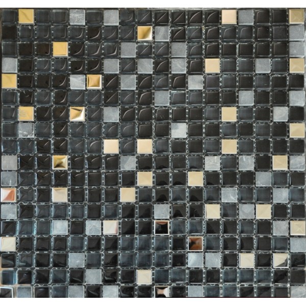 Мозаика стеклянная с камнем BXGS089 - 15x15 (300х300х8)