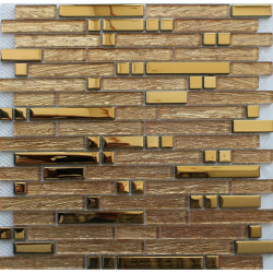 Мозаика стеклянная с камнем XF060 - 15*15, 15*48, 15*96, (304*304*8)