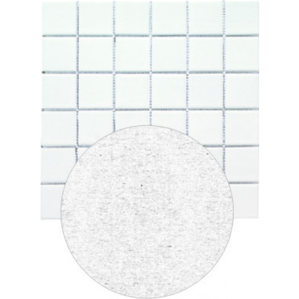 Мозаика однотонная фарфоровая противоскользящая 50х50 мм белая