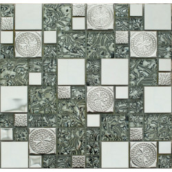 Мозаика MS-620 метал стекло (23*48*8) 300*300