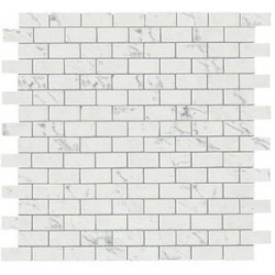 Marvel Carrara P. Mosaico Lapp. Burattato (AS34) 29,8X29,8 Керамогранит