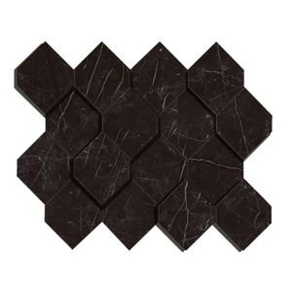 Marvel Nero Marquina Mosaico Esagono 3D (AS4B) 28,2X35,3 Керамогранит