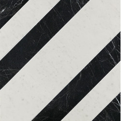 ROMA DIAMOND RIGHE CARRARA NERO REALE INS. (fNK6) 60x60 Керамическая плитка